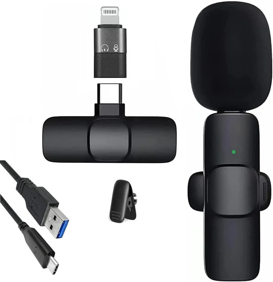 K8 Wireless Microphone, Plug Play Digital Mini Portable Recording Wireless Microphone