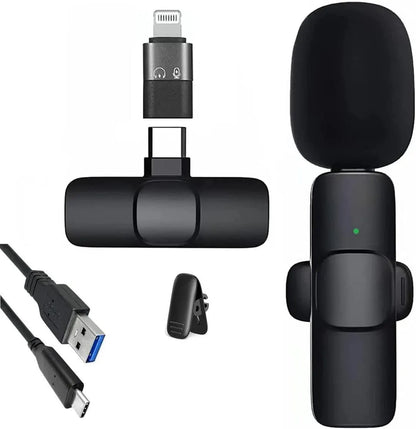 K8 Wireless Microphone, Plug Play Digital Mini Portable Recording Wireless Microphone